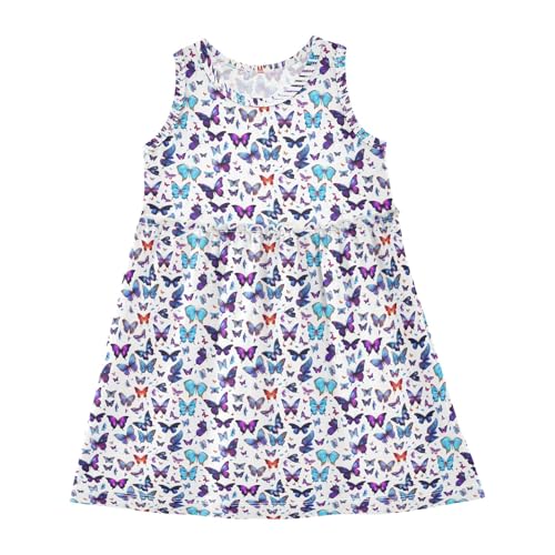 Girls and Toddlers'Sleeveless Gothic Butterfly Summer Casual Dresses for Home Party Beach 2-8 Years