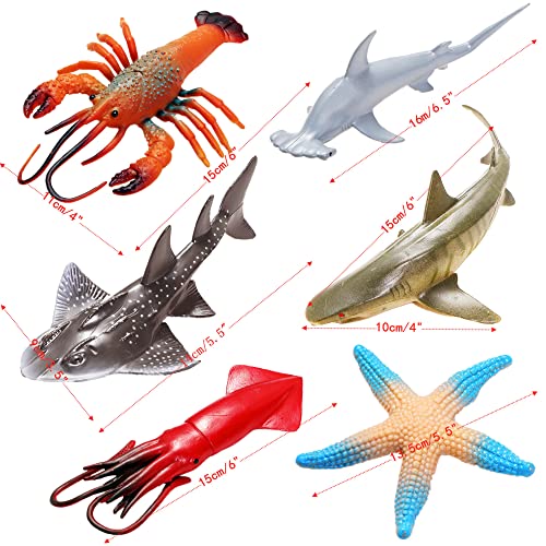 Qiandier Sea Animal Figures Realistic Marine Playset Toy Great Ocean Creatures Dolphin Sharks Whales Fish Includes Storage Bucket Decorative Accessories #TOP3
