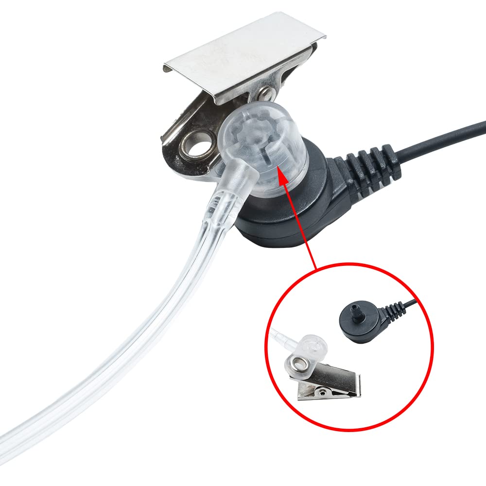 Caroo Cobra Walkie Talkie zestaw słuchawkowy 1 pinowa ukryta tuba akustyczna słuchawki z mikrofonem PTT do dwukierunkowego radia Cobra Talkabout (4 szt.)