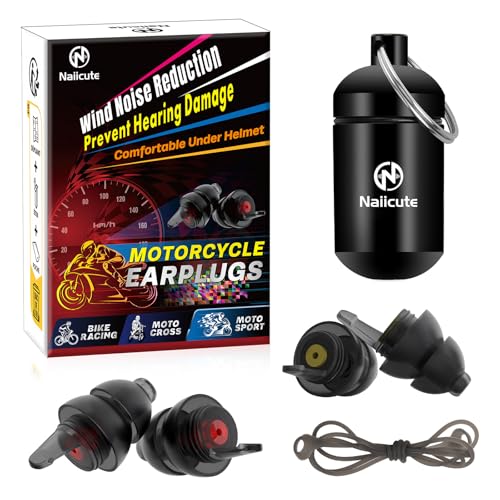 Naiicute Motorcycle Ear Plugs with Lanyard for Wind Noise Re