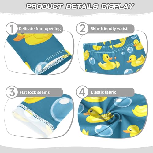 Yellow Duck Girls' Leggings Toddler Doodles Cute Kids Yoga Pants Dance Active Tights 4T3