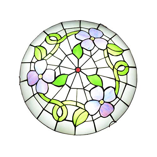 Plafonnier en vitrail anti-éblouissement luminaire rétro 40cm pour couloir sombre