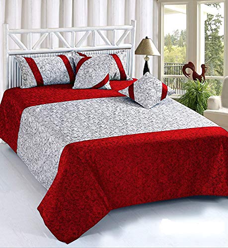 SIPL King Size Velvet Double Bed Sheet with 2 Pillow Covers and 2 Cushions Covers Size 90 Inch x 100 Inch (Red) SIPL King Size Velvet Double Bed Sheet with 2 Pillow Covers and 2 Cushions Covers Size 90 Inch x 100 Inch (Red)