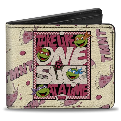 Buckle-Down Nickelodeon Wallet, Bifold, Teenage Mutant Ninja Turtles Take Life One Slice at a Time, Vegan Leather