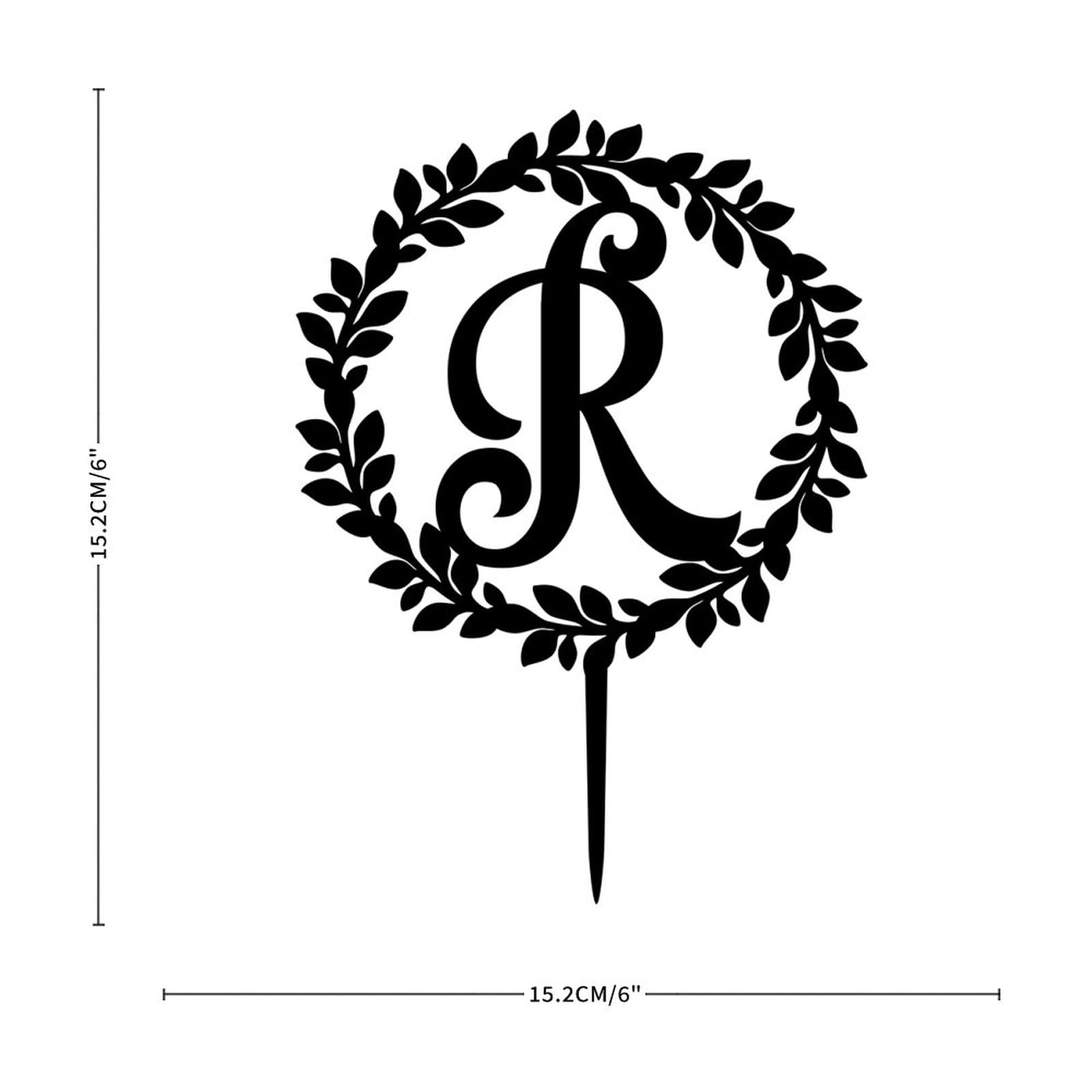 The Letter R With Two Separate Cupcakes Wedding Cake Topper, Initials