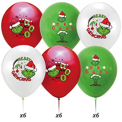 Christmas Birthday Party Supplies Xmas Party Decorations Set Include 1 Merry Christmas Banner, 1 Cake Topper, 16 Cupcake Toppers, 18 Balloons, Winter Holiday Christmas Party Supplies For Kids Girls #TOP5