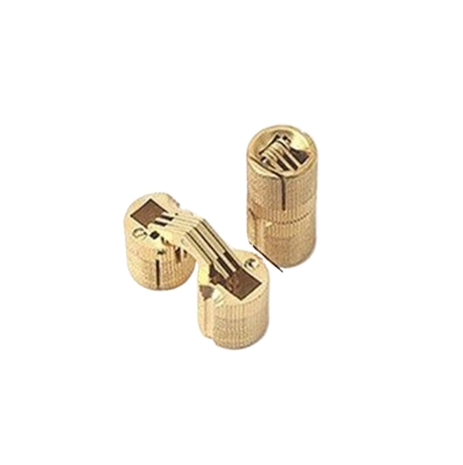 Luysgbxr One Color Barrel Hinges 2Pcs 8-18Mm Copper Brass Door Hinges Cylindrical Hidden Cabinet Concealed Invisible Furniture Barrel Hinge For Hardware(10Mm)