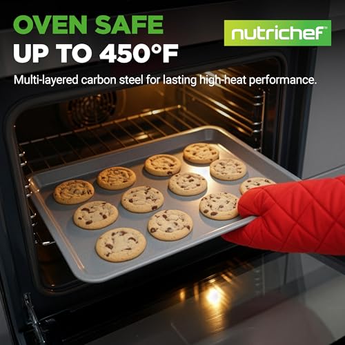 Ensemble de plaques de cuisson Nutrichef pour éviter que les biscuits ne collent - 3