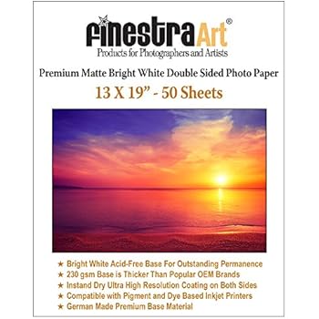 Amazon Com 13 X 19 Premium Arctic Matte Inkjet Photo Paper 50 Sheets Office Products