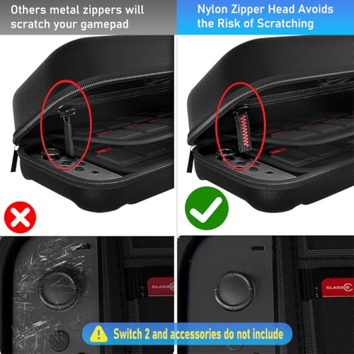Image of ZORBES Compatible with Switch 2,Travel Bag Carry Bag for Switch Gamepad,with 12 Games Cartridges Slot & Mesh Pouch Anti-Scratch EVA Protective Hard Shell Carry Accessories