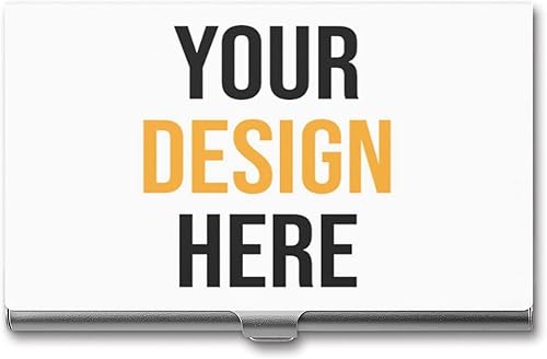 Funda personalizada para tarjetas de presentación, diseño personalizado para añadir textoimagenlogotipo, tarjetero de aluminio delgado para tarjetas