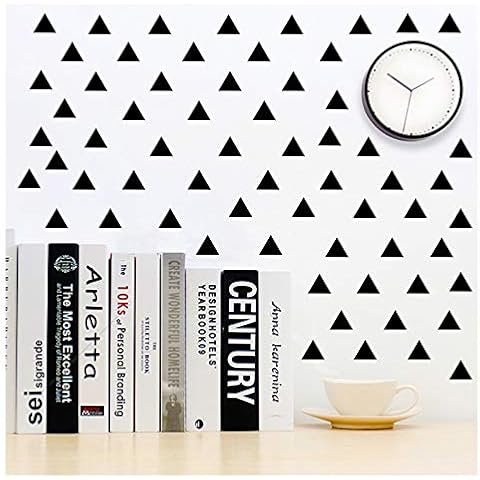 196Pcs Triangle Wall Stickers Decor DIY Wall Decals Sticker Murals Decoration and Art Decor for Home Living Room/Bedroom/Kitchen and Dining Room Cover