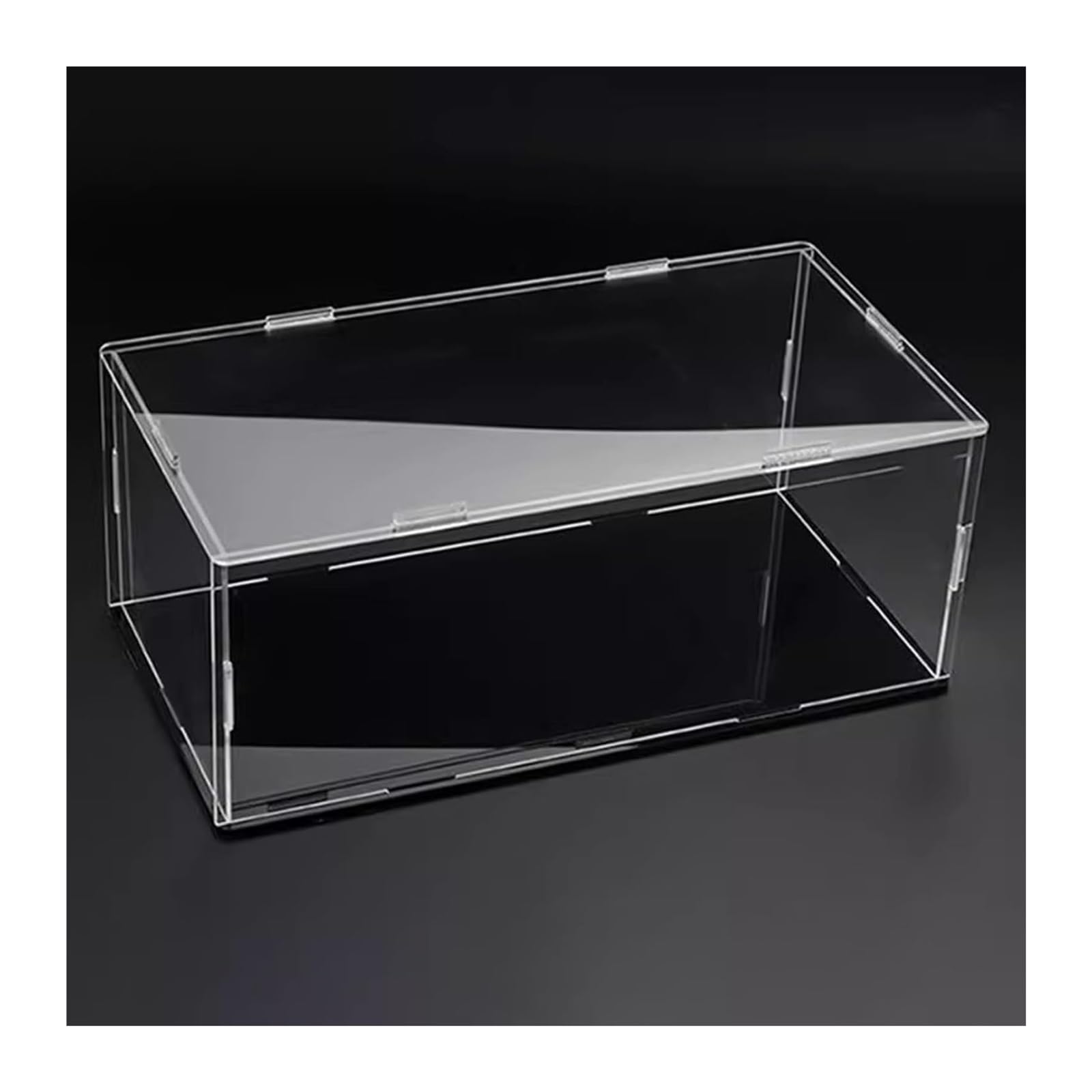 EYRMQWJPC Transparent Showcase Dust Cover, Acrylic Display Case, High Transparency, Black or White Base, Multiple Sizes(Black Base,35x35x35cm)