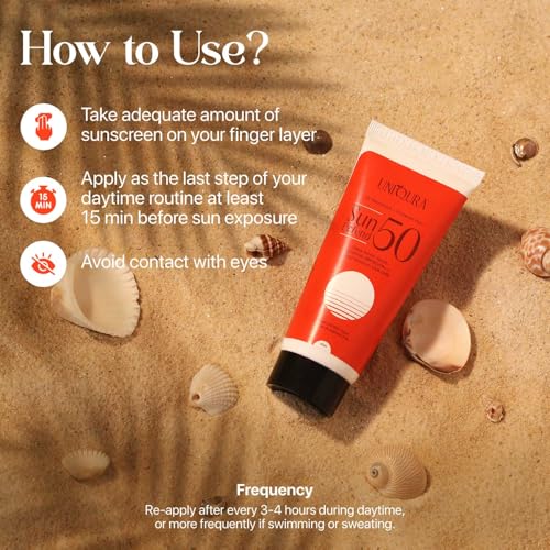 Image of Sunscreen SPF 50 PA+++ with Niacinamide, Kojic Acid & Kakadu Plum | Ultralight, No White Cast Sunscreen for Oily & Dry Skin | Brightening, Hydrating & Barrier Repair | Non-Greasy, Vegan & Paraben-Free | For Men & Women | 50ml