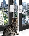 2 Pcs Window Locks for Cats Child Window Safety Restrictors Self Adhesive Window Lock Adjustable for UPVC Window Restrictor No Drilling for Metal, Wooden, Sliding Window, Door, Cabinet