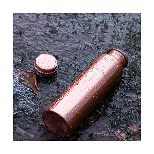 Image of Shankar & Sons No Joint and Leak Proof Ayurvedic Health Benefits Copper Water Bottle for Yoga, Gym, 1L (1000ML) (Plain)