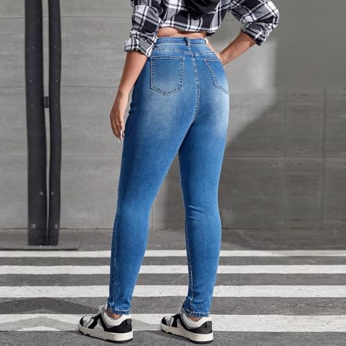 Skinny Jeans for Women High Waist Tummy Control Curvy Colombian Jeans Distressed Stretchy Jean Leggings with Pockets4