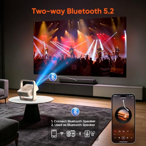 PANSEBA Official Google TV Smart Projector with Stand, Movie Projector | 4K Support, 10K+ Apps, WiFi6, Bluetooth 5.2, E Focus & Auto Keystone, Indoor/Outdoor Projector, 1500 ANSI Lumens - image 8