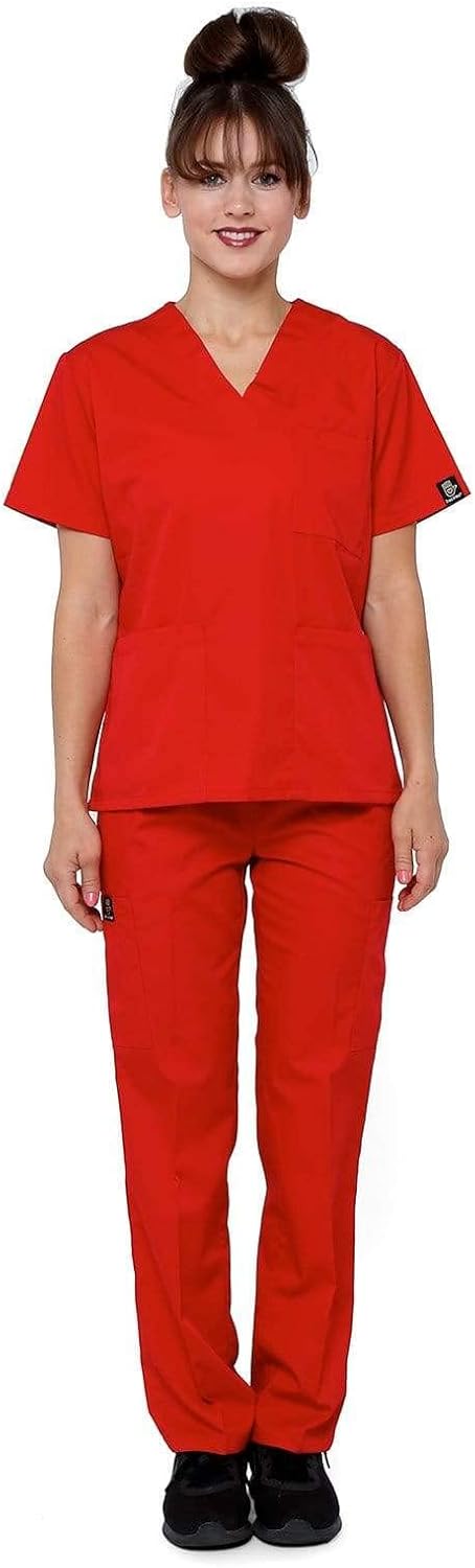Dress A Med Women's Classic 8 Pocket Uniform Scrubs Set - Top & Pants - Image 8