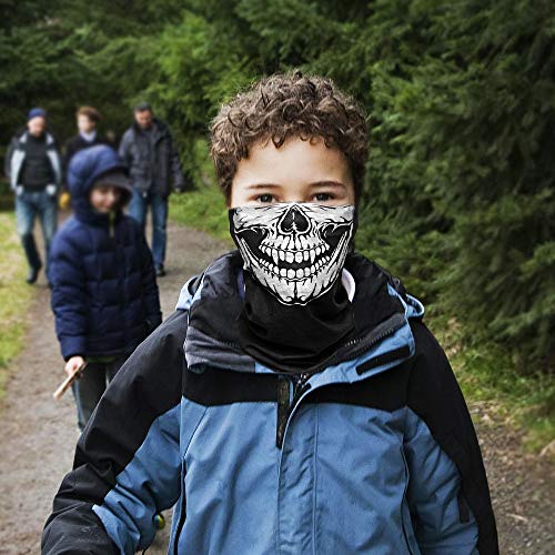 Olarveo 2-Pack Child Outdoor Skull Face Mask, Half Dust-Proof Windproof Motorcycle Bicycle Bike Kids Face Mask For Cycling, Hiking, Camping, Climbing, Fishing, Jogging #TOP4