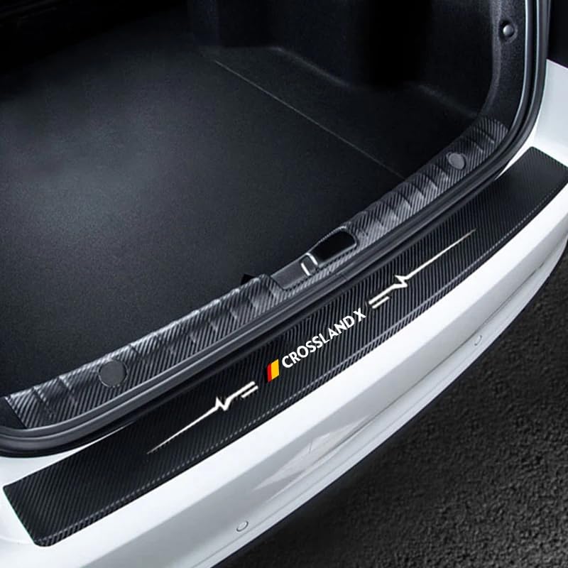 Auto Instaplijsten Protector Strips voor Opel Crossland 2020-2024, Carbon Fiber Drempel Beschermfolie Slijtvaste Krasbestendige Cover Sticker Auto Decoratie Accessoires,8