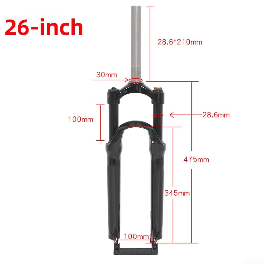 Horquilla delantera mecánica de aleación de aluminio para MTB con función de bloqueo, rebote ajustable y manejo sensible (66.0 cm gris)