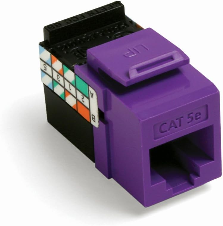 Leviton 5G108RP5 GigaMax 5E QuickPort Connector, Cat 5E, Purple