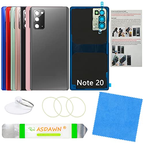 Galaxy Note 20 Back Glass Cover Replacement with Pre-Installed Camera Lens+Installation Manual + Repair Tools for Samsung Galaxy Note 20 5G SM-N980 SM-N981 All Carriers(Mystic Gray)