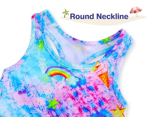 Image of Girls Swimsuits Two Piece Tankini Multicolor Bathing Suits with Boyshort Summer Beach Swimwear Set