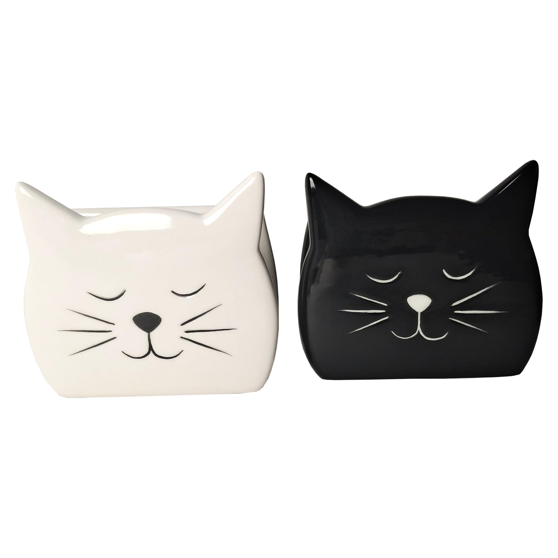 Sponge Holder for Countertop 2PCS Ceramic Sponge Caddy Cat Shape Cute Scrub Brush Dish Wand Holder for Kitchen