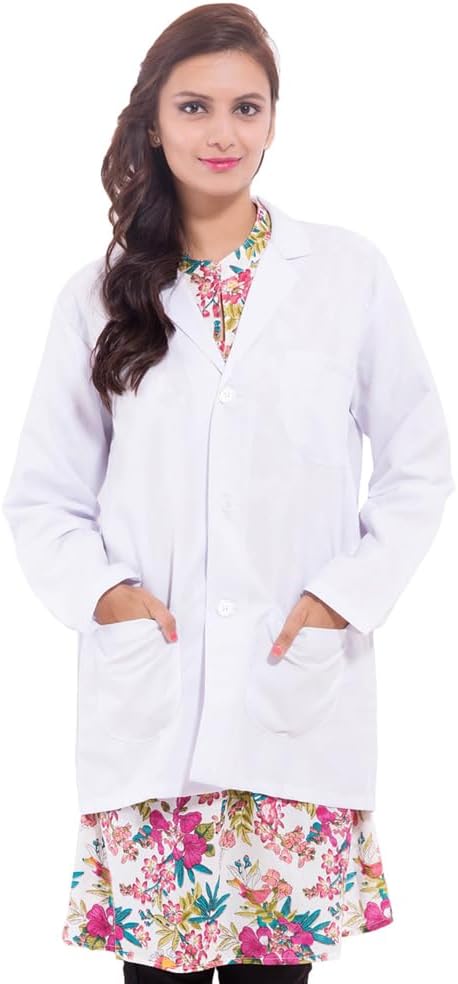 Renown Women's Full Sleeve Doctor Lab Coat Apron (White, 32)