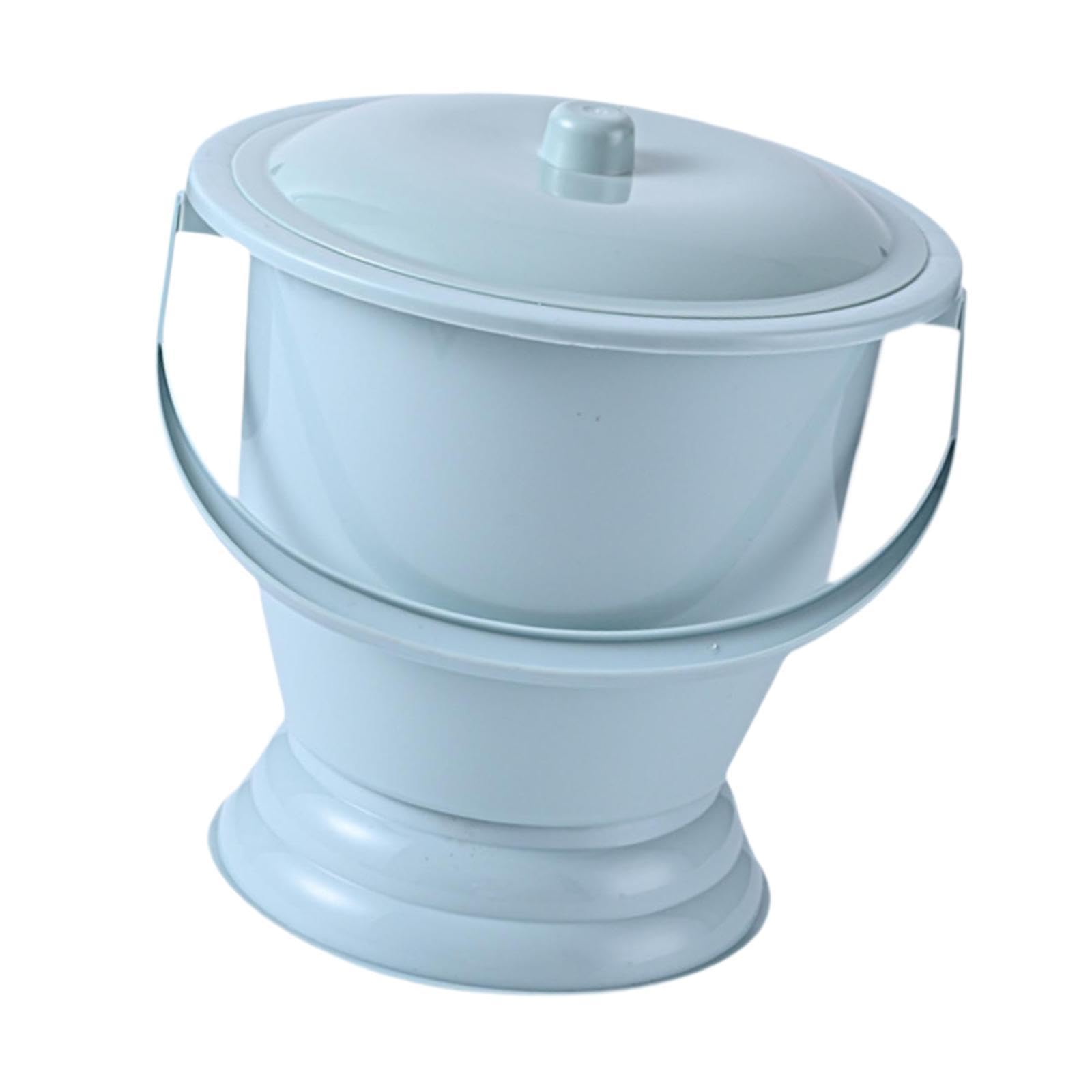 Orinal Portátil para Dormitorio, Contenedor, Tapa Antiderrame, Estructura Estable, Base Antideslizante, Material PP, Adecuado para, Azul