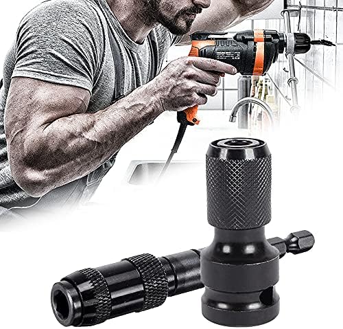 Mesee 1/4'' Hex Shank Magnetic Pivoting Bit Tip Holder with 1/2'' Square Drive to 1/4'' Hex Female Socket Adapter Set 20° Pivot Mode Magnetic Screw Drill Tip Quick Release Chuck Conversion Tool