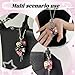CusDusk Car Black Pink Dice Keychain with Black White Dots, y2k Lucky Fortunate Charm Keyring Decoration for Bag Purse Handbag Backpack