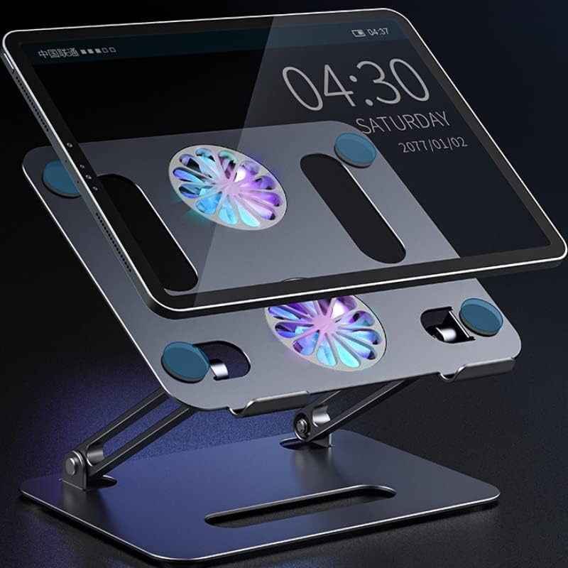 Red Lemon Foldable Laptop Stand with Cooling Fan Cooling Aluminum Stand Cooler Lapdesks Holds up 14 to 17.3 Inches Notebook Computer, ipad (P43F) -... - Image 6