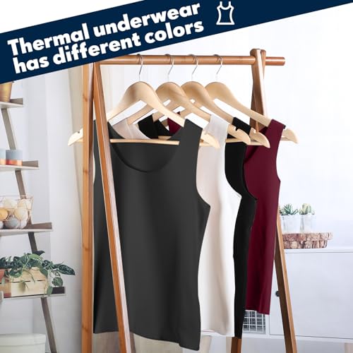 Image of Toulite 4 Pcs Thermal Tank Tops Women Underwear Tops Sleeveless Undershirt for Women Cotton Camisole Warm Base Layer