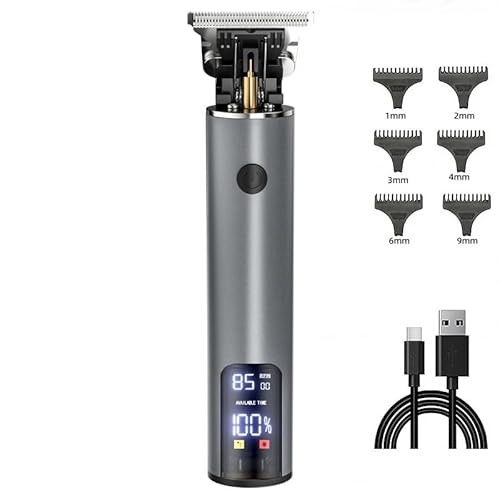 T9 デジタル表示オイルヘアトリマー ? 高性能家庭用電動ヘアカッター、チタン刃設計、水洗可能、Type-C高速充電、家族全員に最適な理髪ツール