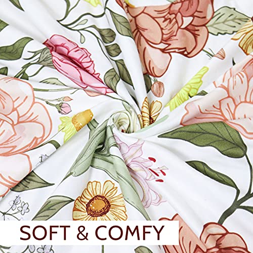 Image of Crib Sheets HNHUAMING Neutral Baby Crib Fitted Sheets, Ultra Soft & Breathable 52 X 28 inch Crib Sheet Snug Fits for Standard Crib Mattress, Vintage Floral