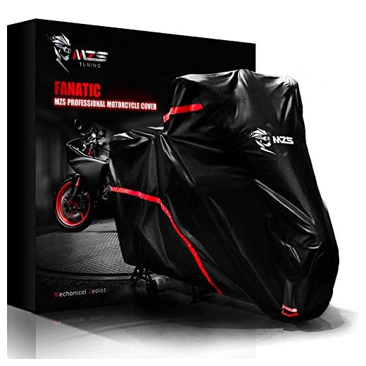MZS Motorcycle Cover - All Season Weather Outdoor Waterproof 210D Oxford Protection fits up to 104 inch XXL compatible Touring Bikes Choppers Cruiser - Durable Tear Proof Night Reflective Lock holes