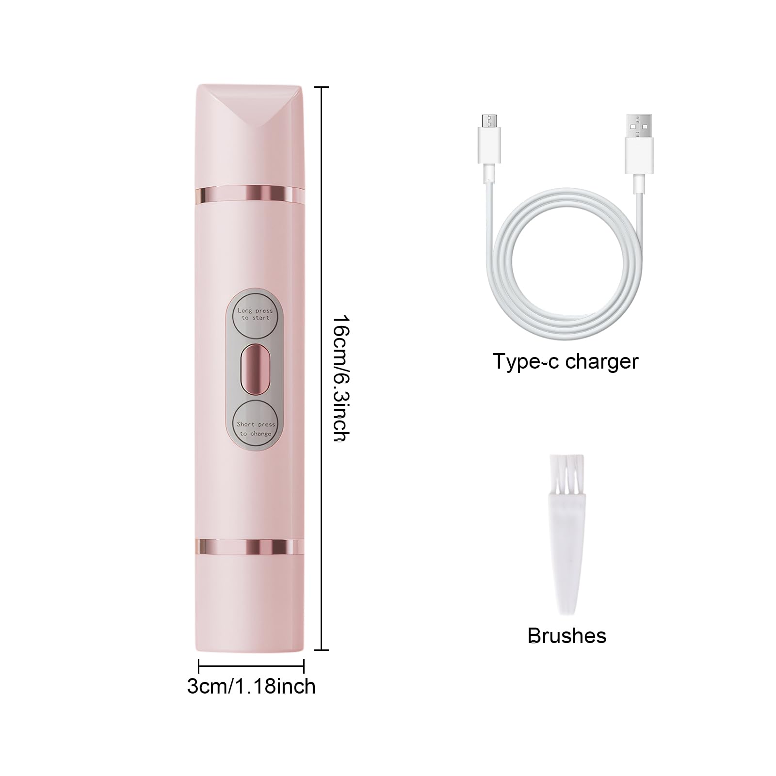 Rasoir Électrique Femme 2-en-1 - Épilateur Visage & Corps - Tondeuse Intime Bikini - Sans Douleur - Rechargeable USB - Lavable - Utilisation Sèche & Humide - Pour Maillot, Aisselles, Jambes