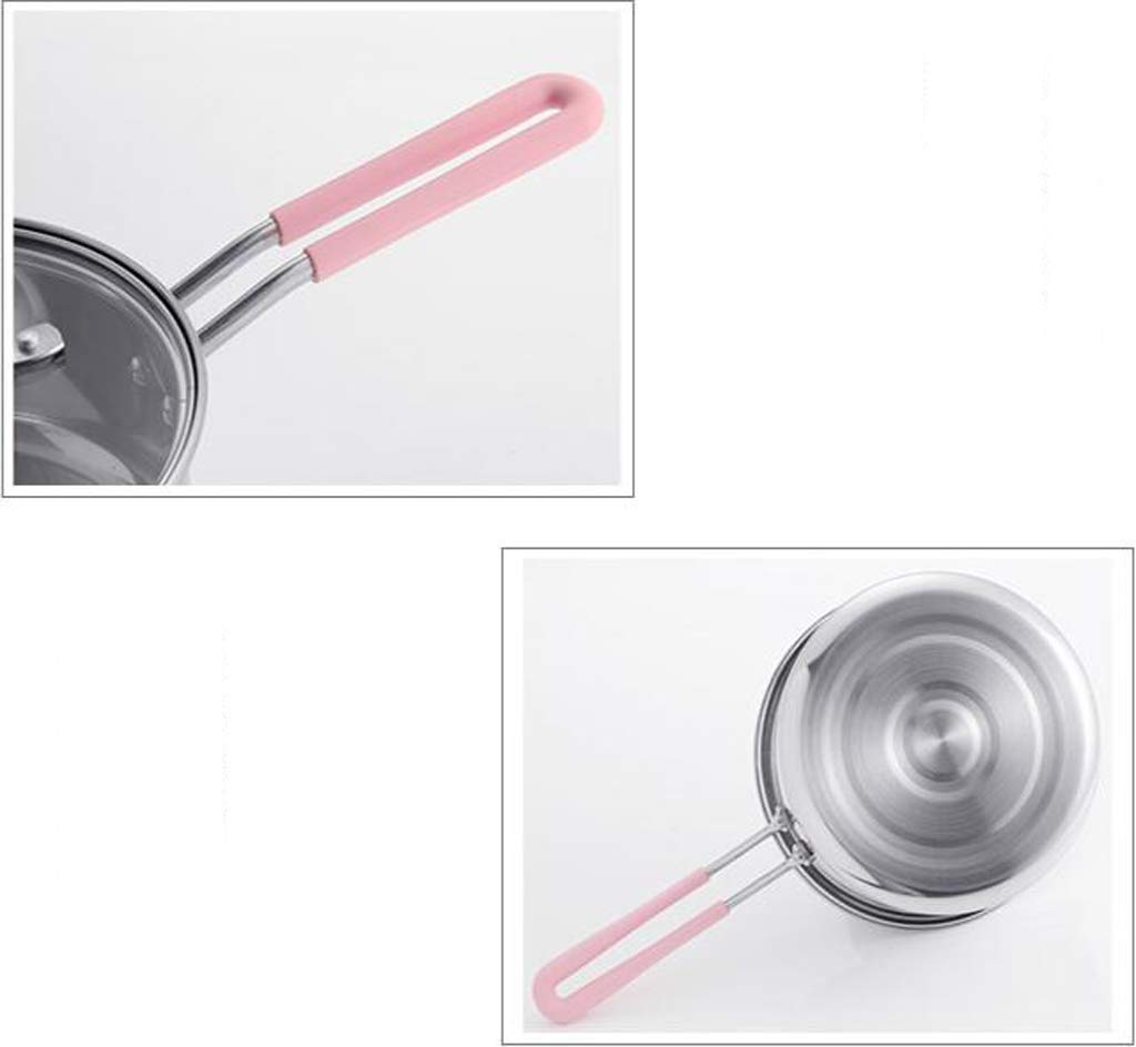 Auflauf Edelstahl Milchtopf Home Multifunktionssuppentopf Mini Baby Babynahrung Ergänzungstopf Induktionsherd Universal mit Deckel Sichere Bratpfanne Bratpfanne