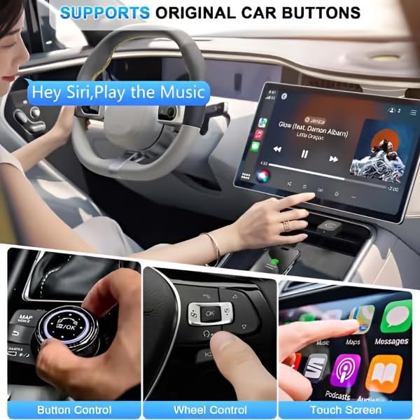 ACRSYNC CarPlay bezprzewodowy adapter 2 w 1 - Z systemem Android Auto & CarPlay | Bezprzewodowy dongle z Bluetooth 5.0 i WiFi | Automatyczne łączenie, kompaktowy Plug & Play