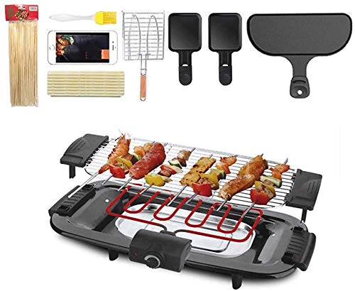 Kontakt Grills Elektro BBQ Grill, Smoke Free Grill, Tischgrill mit justierbarem Temperaturregelung, Nonstick Removable Spülmaschinenfest Platte