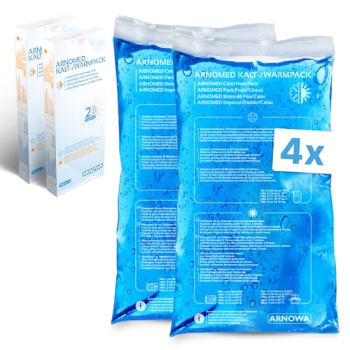 4x ARNOMED® impacchi freddi riutilizzabili in gel 12x29cm, impacchi freddi e caldi riutilizzabili e adatti al microonde, impacchi refrigeranti in gel, impacchi freddi, impacchi refrigeranti