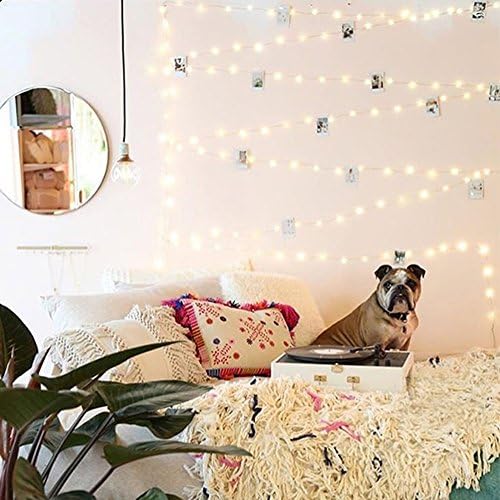 12AMP Fairy Lights and String Lights,Waterproof Premium Silver Wire(3Wire) 66Ft 200 Led Plug in with UL Adapter,Firefly Starry Moon Lights for Bedroom DIY Wedding Party Patio Christmas (Remote)