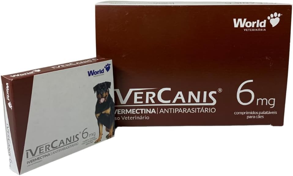 Comprimido antiparasitário para ácaro World Ivercanis para cão até 30kg contra pulga Carrapatos 6mg