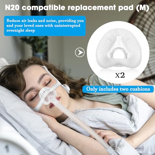 2 Pack Replacement Nasal Cushion for AirFit N20 Mask, Reliable Seal & Perfect Fit for Nasal Mask Cushion - Accessories Replacement Supplies(Medium)