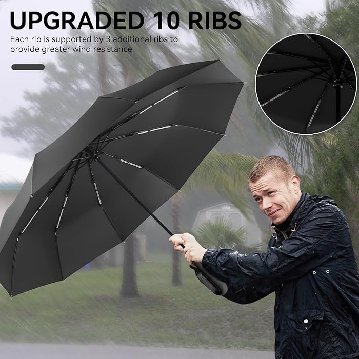 Image of Owme UV Umbrella for Women, Mini Folding Portable 3-Fold Umbrellas | Manually Open & Close for Rain and Sun Protection, Anti-Slip Handle | Windproof Umbrlla | Chata for Rain for Men