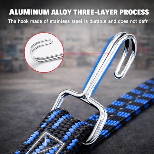 Image of Bungee Cord for Bike Luggage, Suit Cases & Car Luggage | Adjustable Length Bike Rope for Luggage with High Elasticity & Strength (Blue)