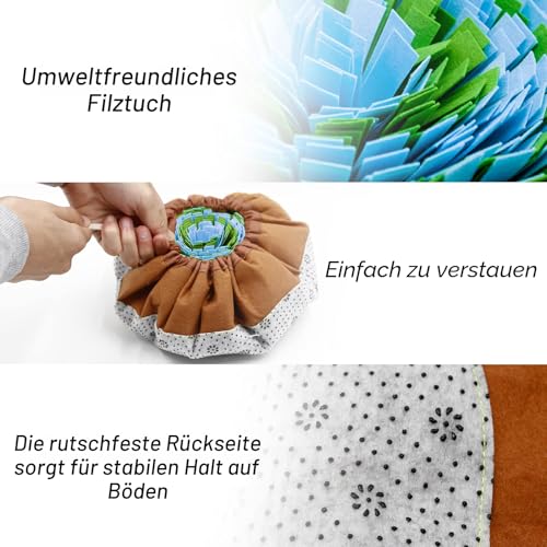 Senders Schnüffelmatte für Hunde, Futterschnüffel-Futtermatte, Hunde-Schnüffelmatte, Welpen-Trainingsmatte für langsames Füttern, fördert die natürliche Nahrungssuche und Stressabbau